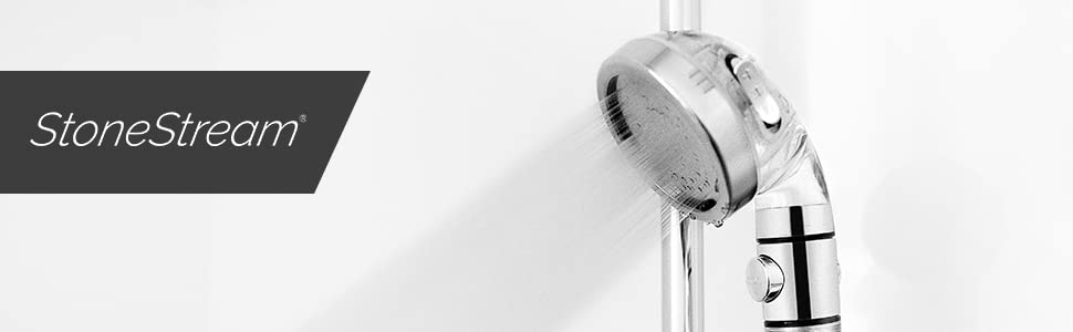 Shower head high pressure stone stream mineral beads water softener spa hand held eco shower head