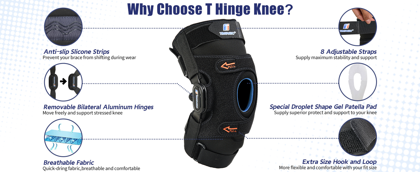 hinged knee brace for men women with side stabilizers