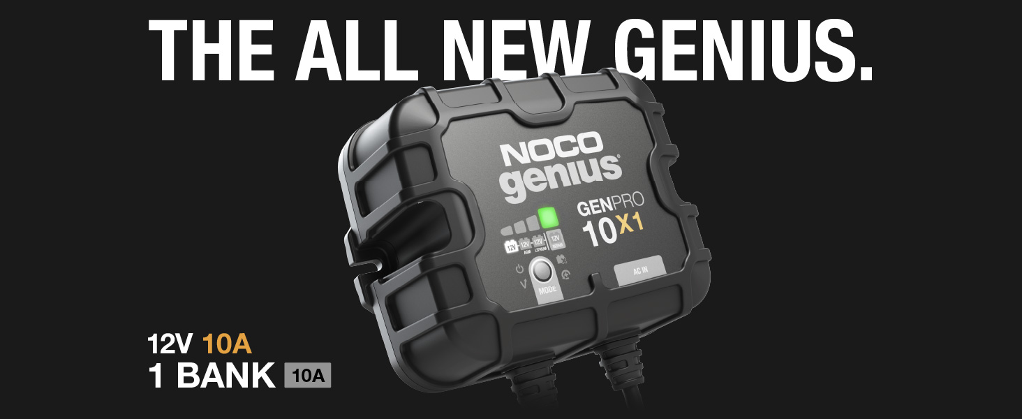 NOCO Genius GENPRO10X1, 1-Bank, 10A, Smart Marine Charger, 12V Onboard Battery Charger, Maintainer