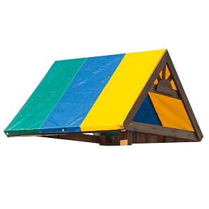 swing set canopy, swing set roof, wooden playset canopy, tarp roof, outdoor playset canopy roof