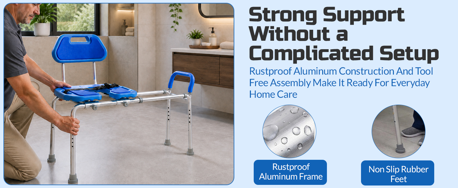 Platinum Health Sliding Shower Chair HydroGlyde