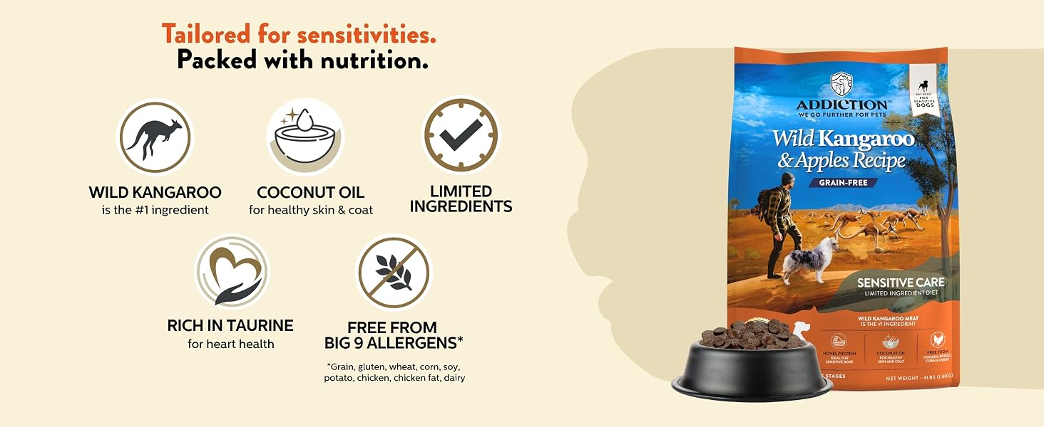 Our kangaroo dog food has Limited-ingredient formula