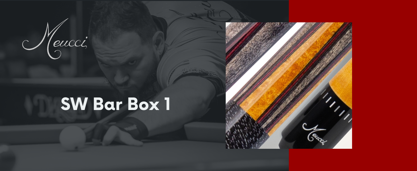 Meucci pool cue - SW Bar Box 1 in gray smoke stain and maple