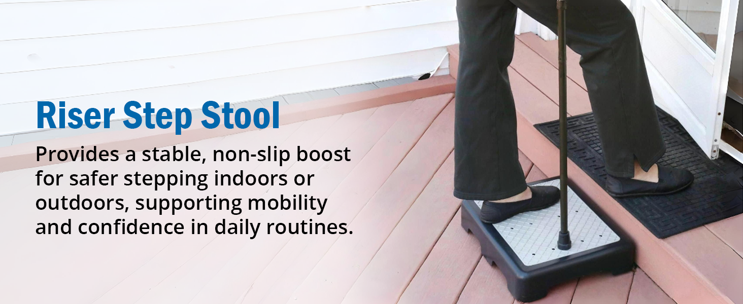 Riser step stool stable non slip boost safer stepping indoors outdoors