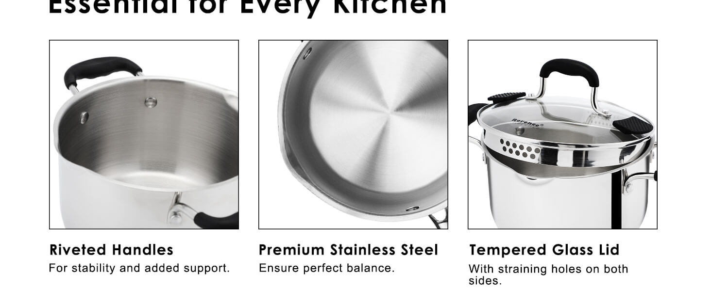Rorence Stainless Steel Stock Pot