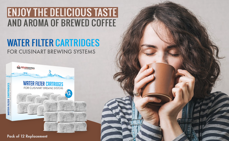 Pack of 12 Replacement Charcoal Water Filters for Cuisinart Coffee Machines