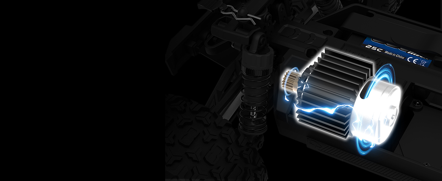 Dark promotional image showing blue illuminated technology product with dramatic lighting effects against black background.