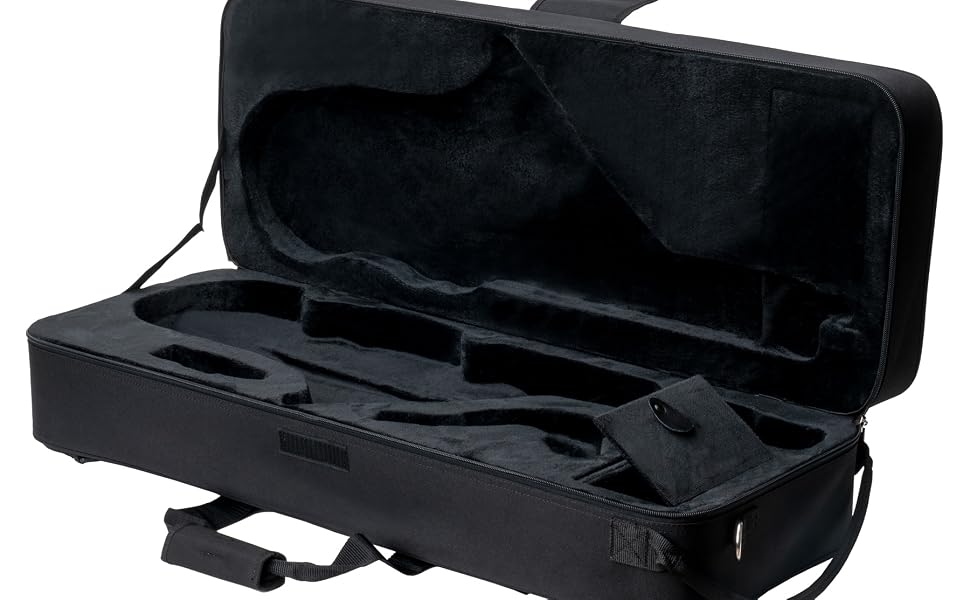 protec tenor sax case open and empty