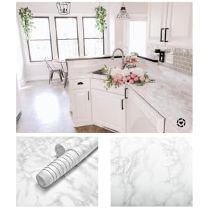 white marble contact paper peel and stick floor tile kitchen decor bathroom decor contact paper