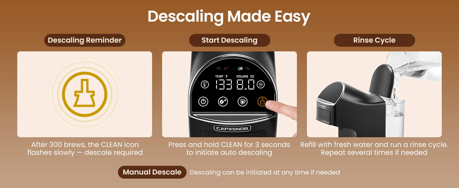 Auto descaling guide of Magician2 Mini with smart reminders, eliminating complex manual cleaning.