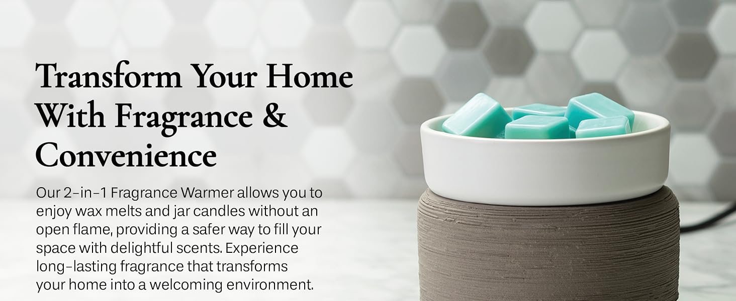 Candle Warmers 2-in-1 Candle and fragrance warmer flame-free safe alternative wax melts