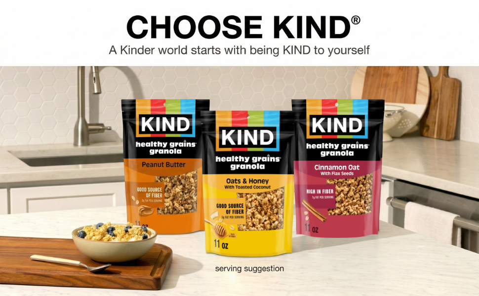 Three boxes of KIND Breakfast Bars on a counter