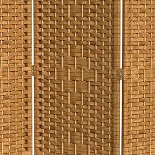 Woven light beige fiber room divider