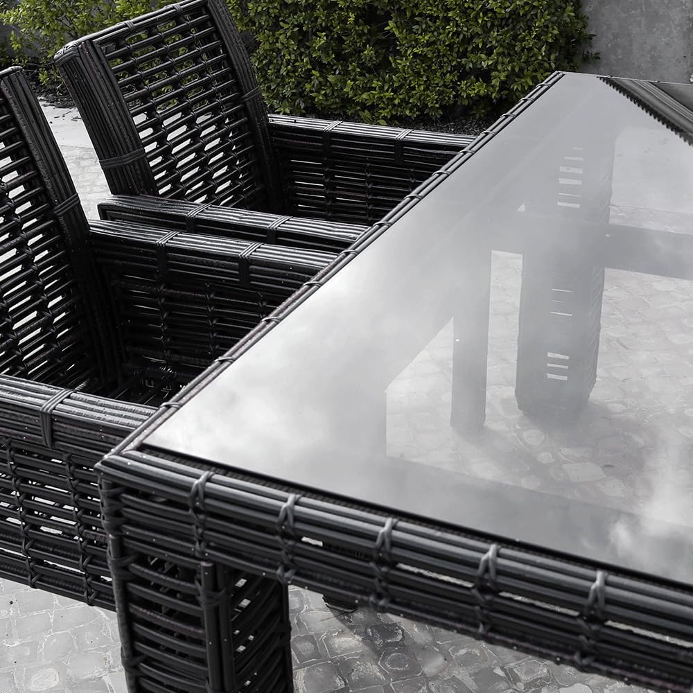 16 inch Square Glass Table Top - Tempered - 1/2" Thick Glass Surface, Safe Beveled Edge, Eased Corners, Multipurpose for Dining Table, Patio, Coffee and End Table