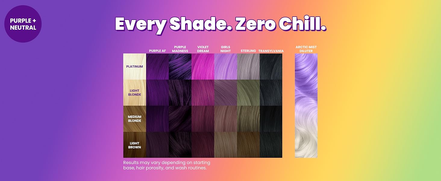 Every Shade. Zero Chill. Purple and Neutral.
