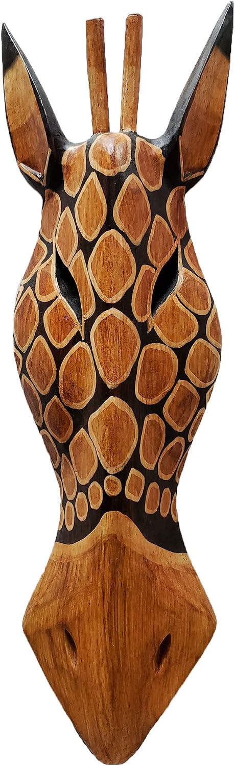 Stoneage Arts Giraffe Zebra Face Mask Wall Hanging Décor Hand Painted Patterns African Safari Decorative Accent A Contemporary Variation An Awesome