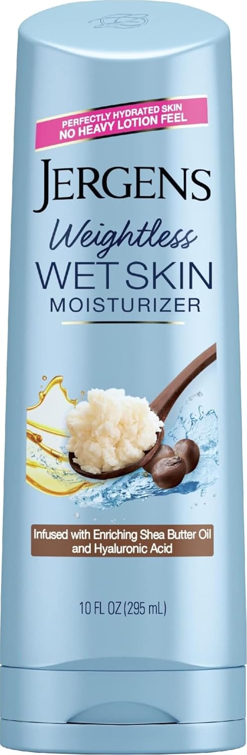 Jergens Wet Skin Body Moisturizer with Shea Butter Oil, Pure Shea Butter In Shower Bod Lotion, Moisturizer for Dry Skin, Fast-Absorbing, Non-Sticky