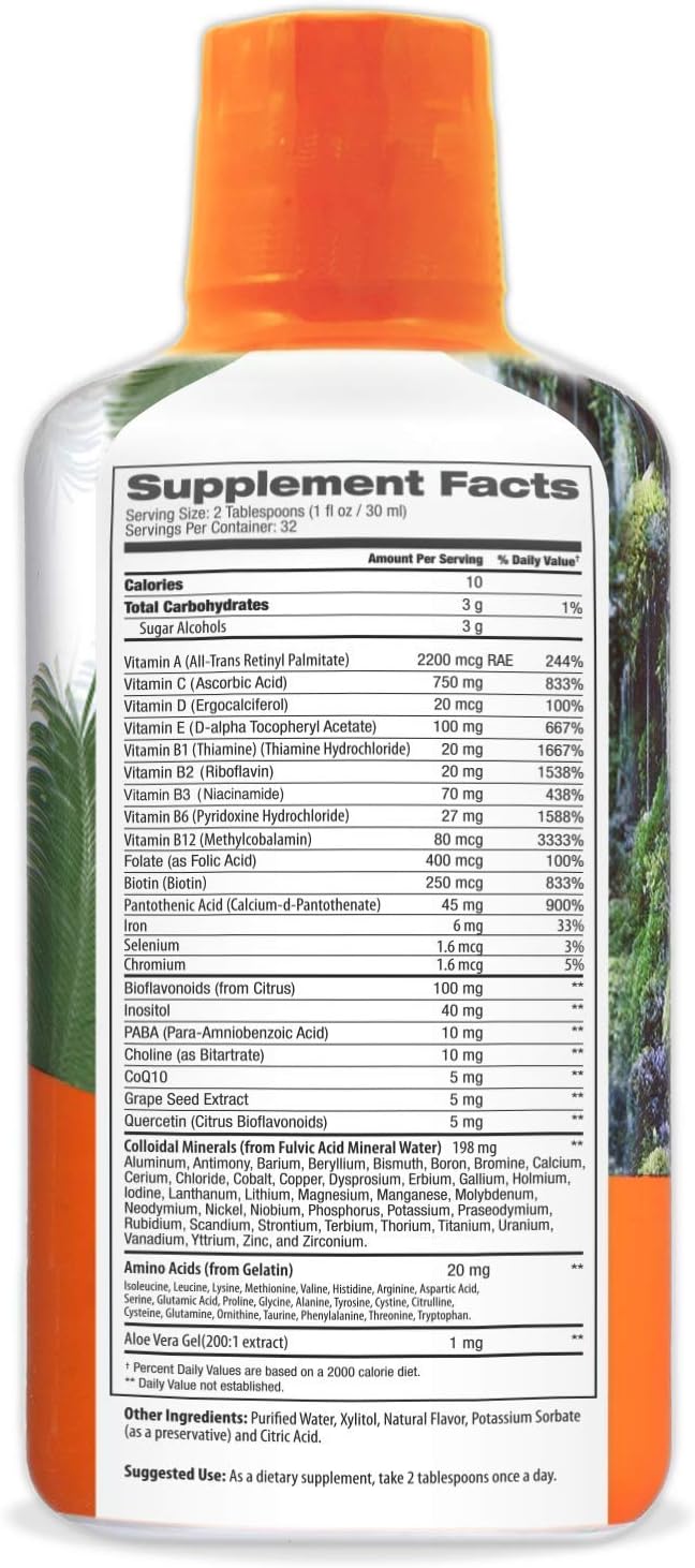 Tropical Oasis Mega Plus - Liquid Multivitamin and Mineral Supplement – Includes 85 Vitamins & Minerals, 20 Amino Acids + CoQ10
