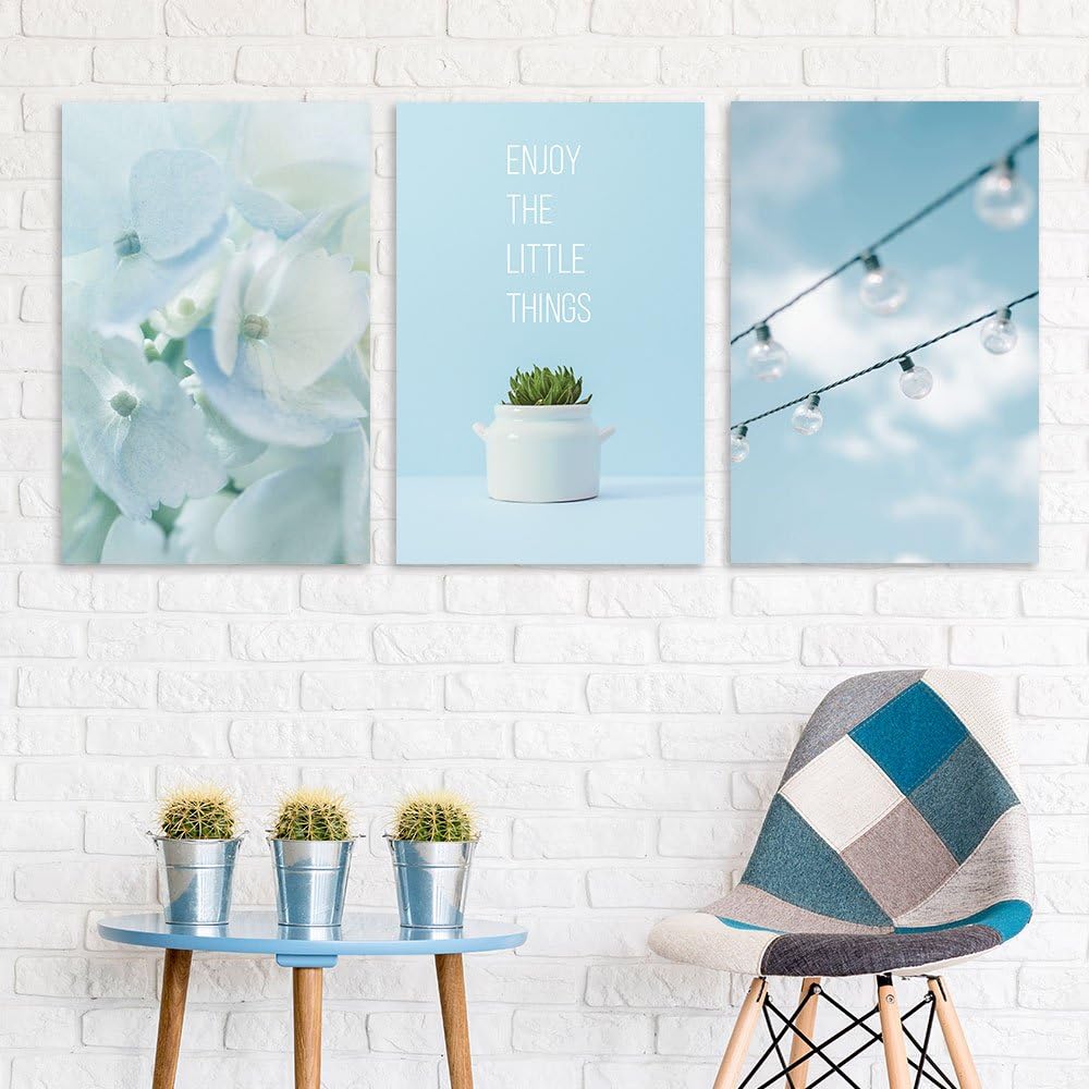 wall26 Canvas Prints Wall Art - Ocean Themed 3 Panel Wall Art with Wave,Anchor and Rudder - 16"x24" x 3 Panels
