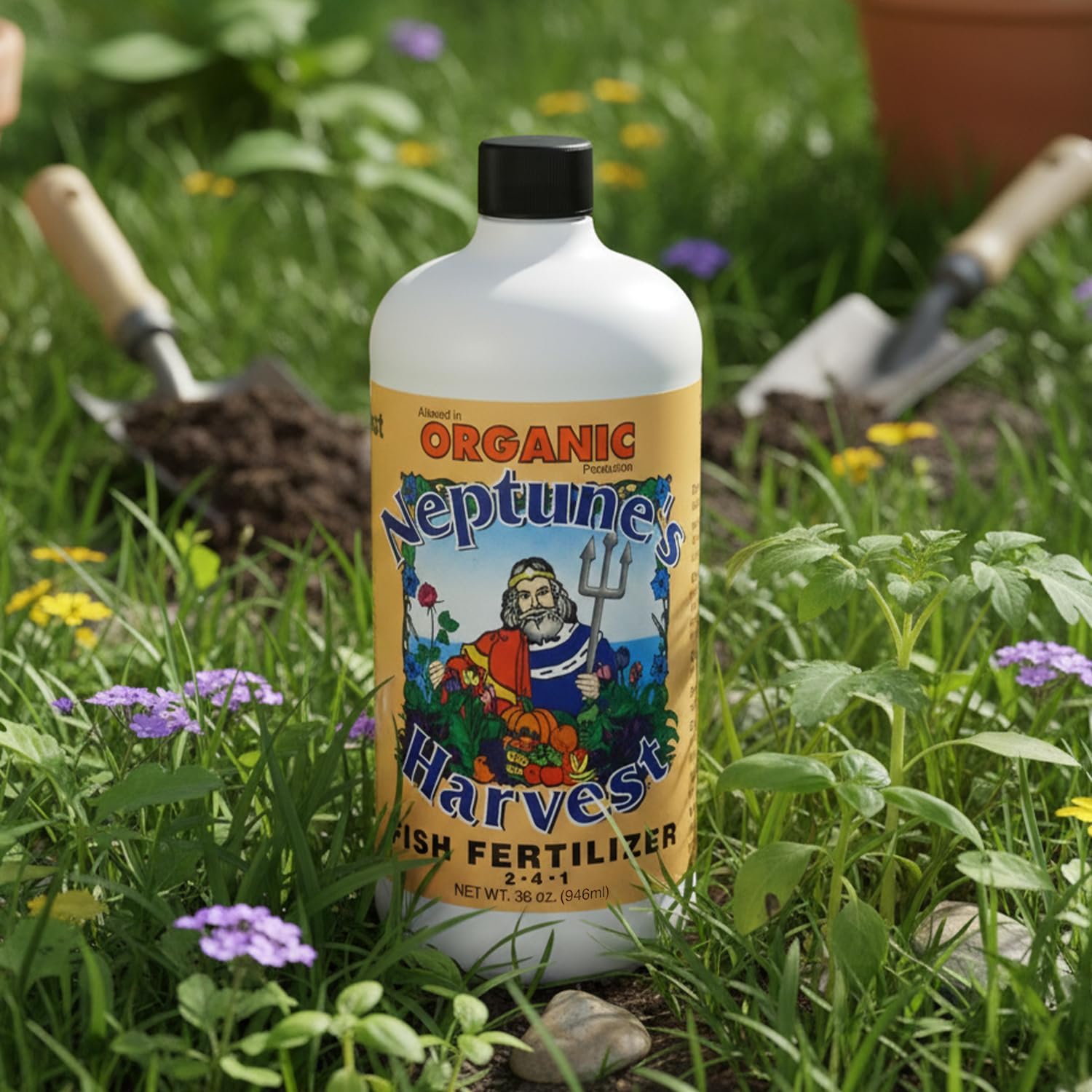 Neptune's Harvest Fish Fertilizer (2-4-1) - Organic Liquid Plant Fertilizer - Fish Hydrolysate for Vegetables, Flowers, Fruit, Trees, Grass - Indoor and Outdoor Plant Food (Gallon)