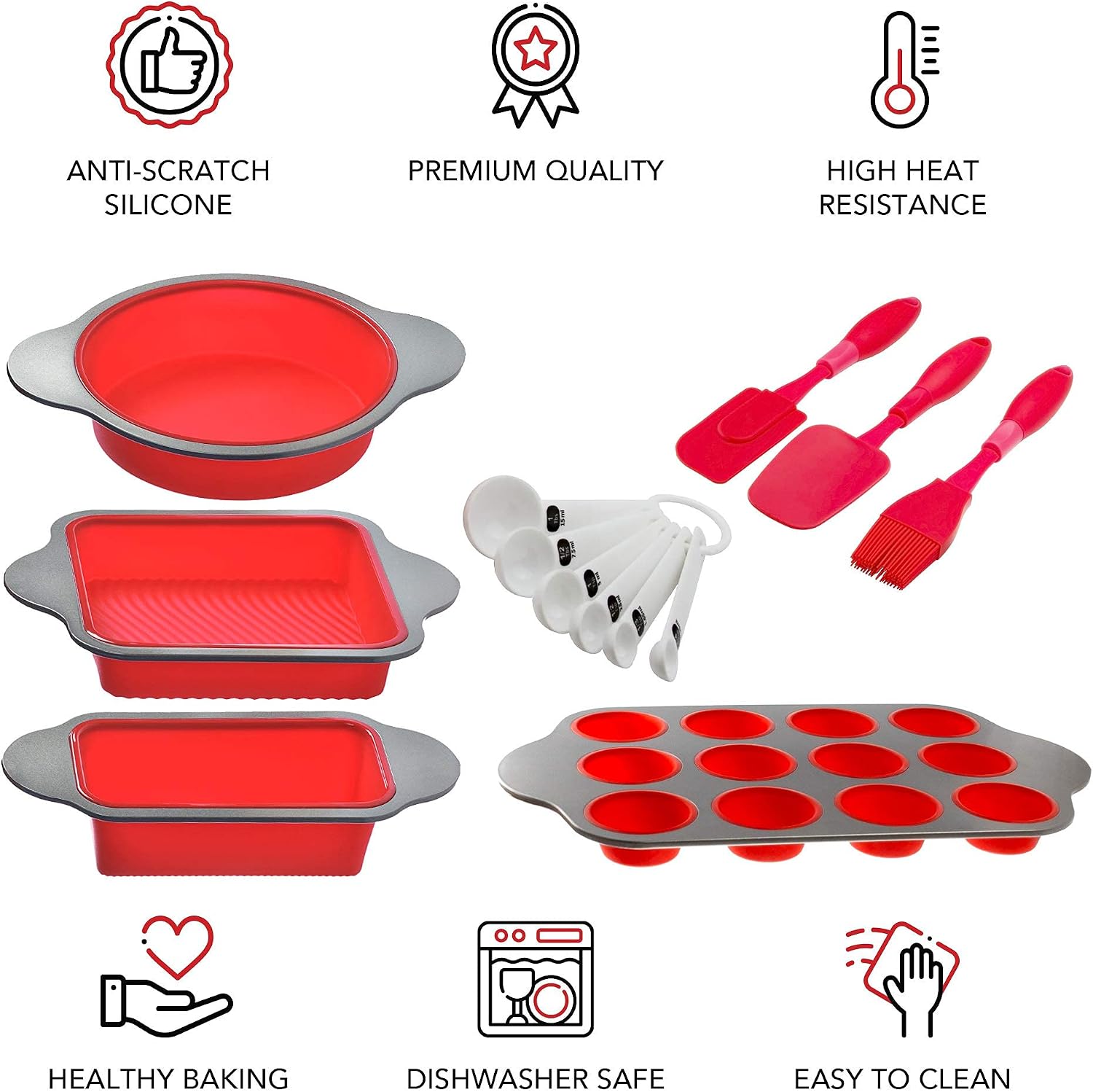 Premium Non-Stick Silicone Bread Loaf Pan, 9x5 Inches – Heavy-Duty Steel Frame, Non-Toxic, BPA & PFOA Free – Perfect for Pound Cakes, Breads, & More.