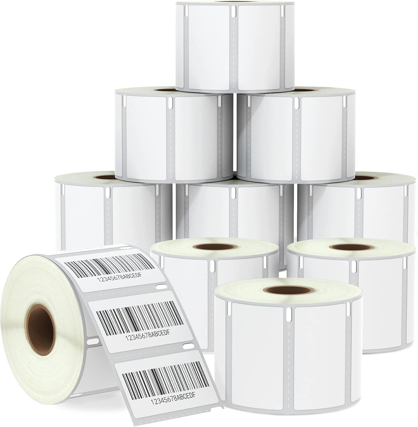 BETCKEY - Compatible DYMO 30334 (2-1/4" x 1-1/4") Multipurpose Barcode Labels, Perforated, Compatible with DYMO Labelwriter 450, 4XL, NOT FIT 550 & 5XL [10 Rolls/10000 Labels]