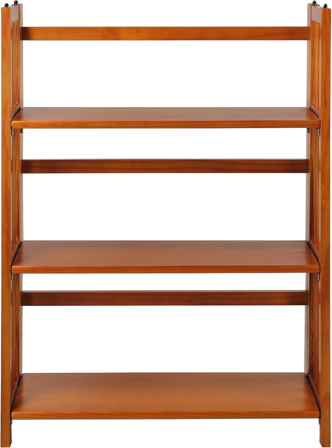 Casual Home 3-Shelf Folding Stackable Bookcase (27.5" Wide)-Walnut