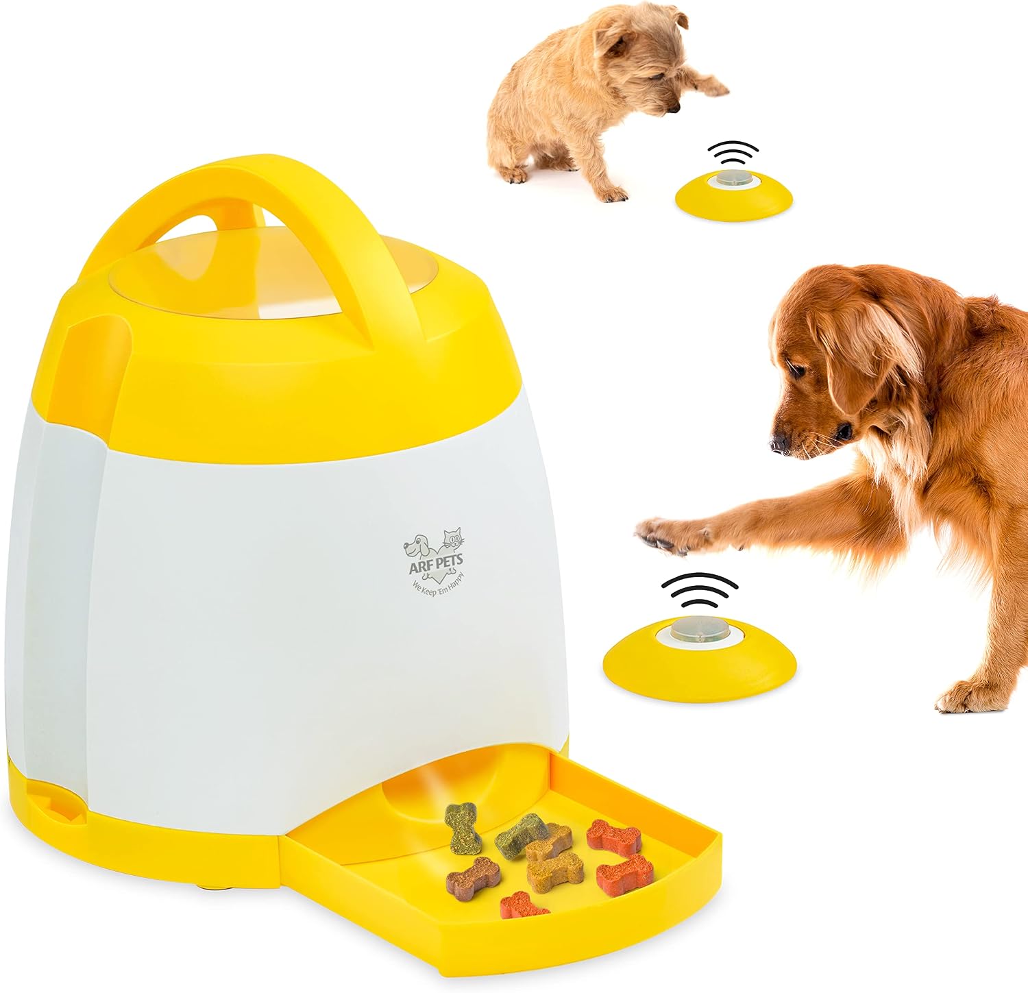 Arf Pets Dog Treat Dispenser with Remote Button – Dog Memory Training Activity Toy – Treat While Train, Promotes Exercise by Rewards, Improves Memory & Positive Training for A Healthier & Happier Pet