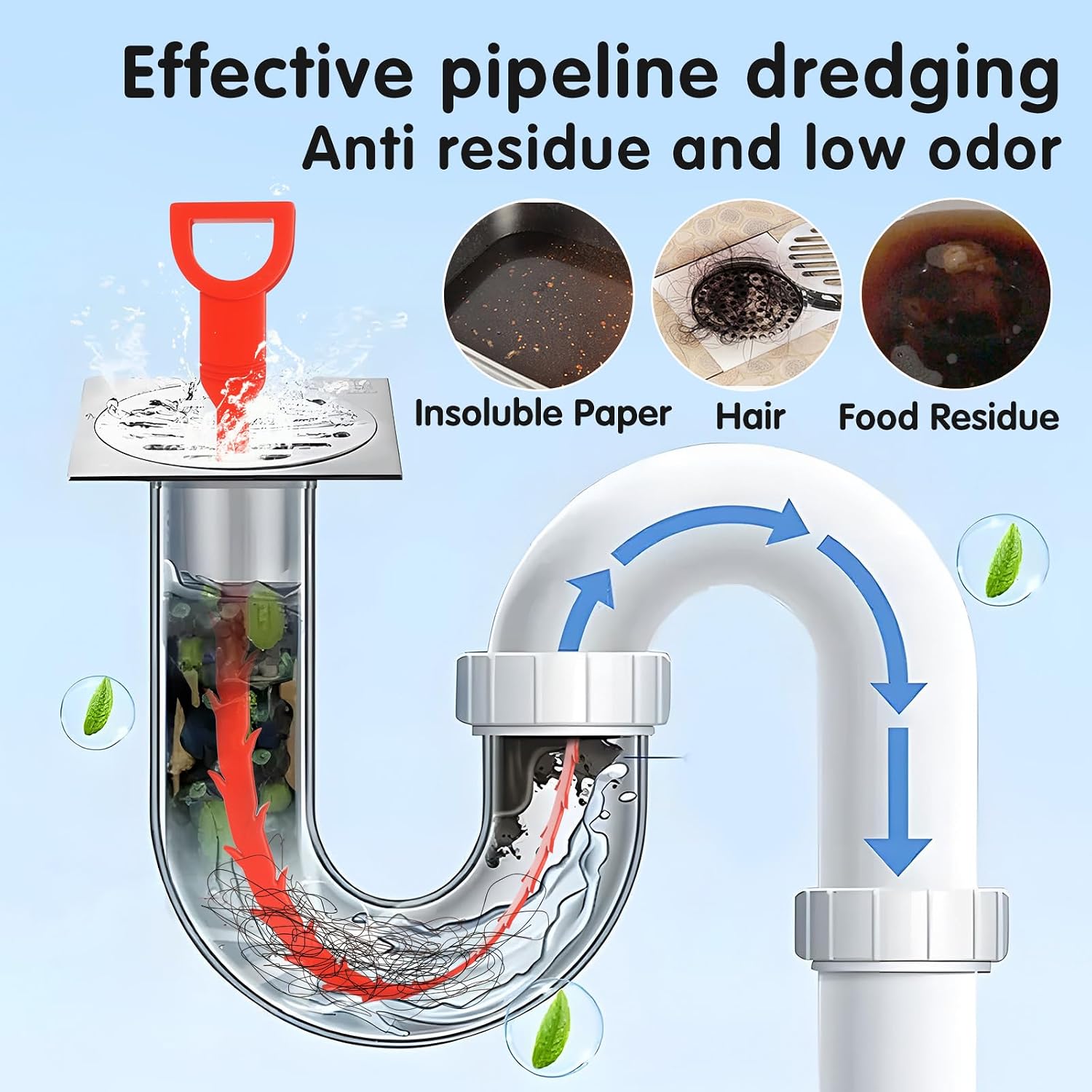 25ft Drain Auger Heavy Duty, Professional Plumbing Snake with Drill Adapter, Manual & Powered Clog Remover for Kitchen, Bathroom, Shower Sink & Bathtub, Flexible Pipe Snake Cleaner with Gloves