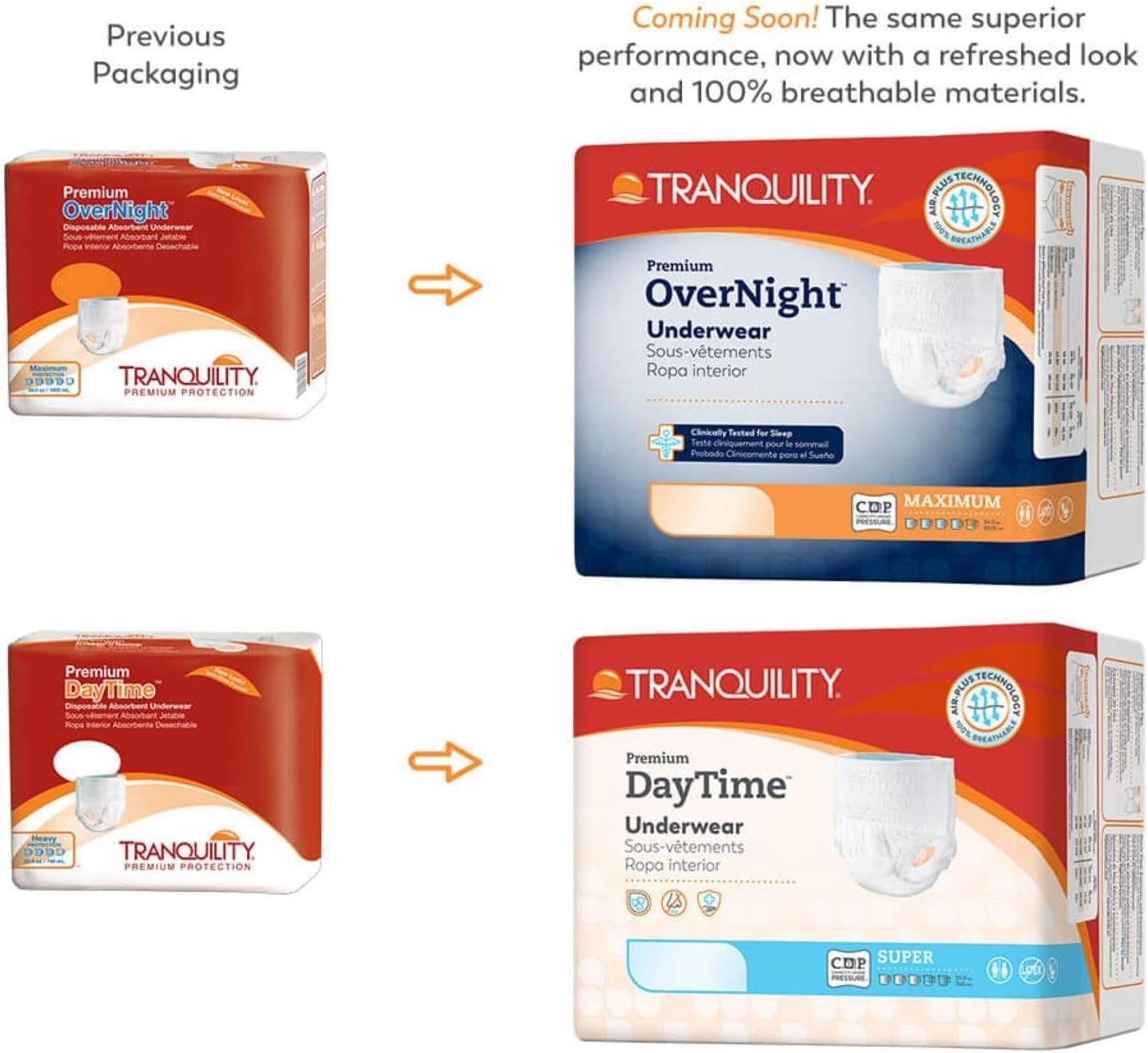 Tranquility Premium Daytime Disposable Absorbent Underwear, L, 54 in, 16 ct | Breathable All-Day Comfort, Adult Diapers