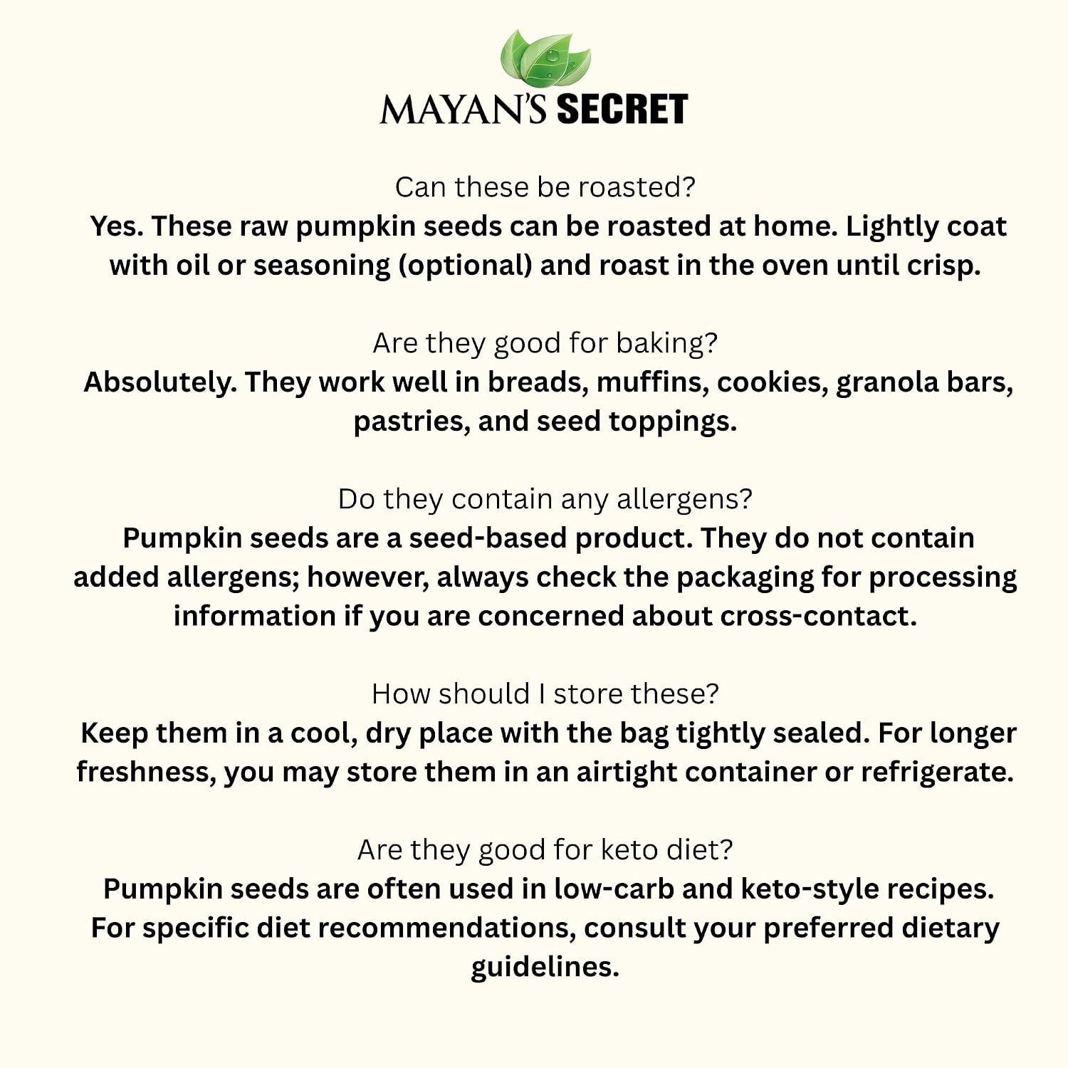 Mayan's Secret - Raw Pumpkin Seeds Organic, 2 Lbs - Premium Quality | Fresh | Unsalted