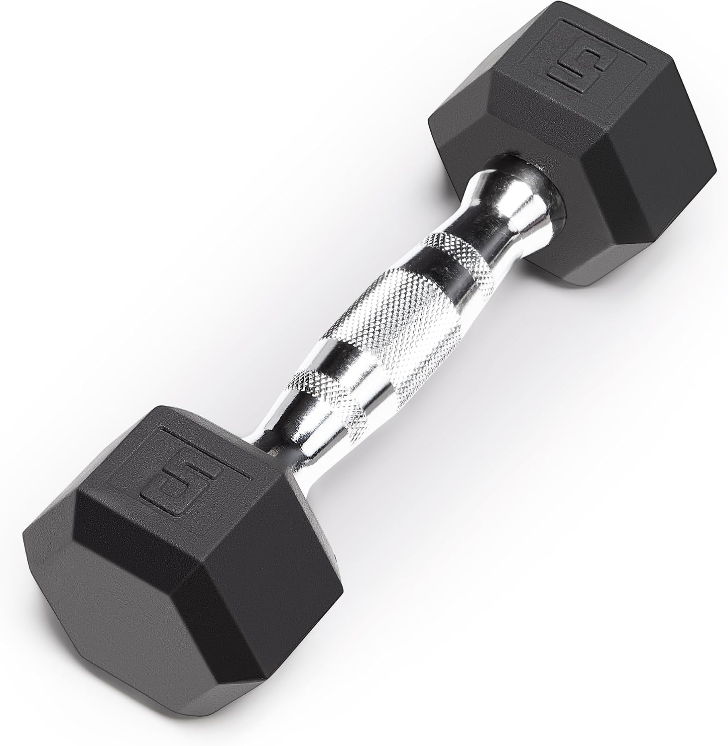 Marcy Classic Rubber Hex Dumbbell with Knurled Grip for Strength Training and Bodybuilding, 5lb - 50lb Single Dumbbell for Exercise & Fitness, Sold Individually
