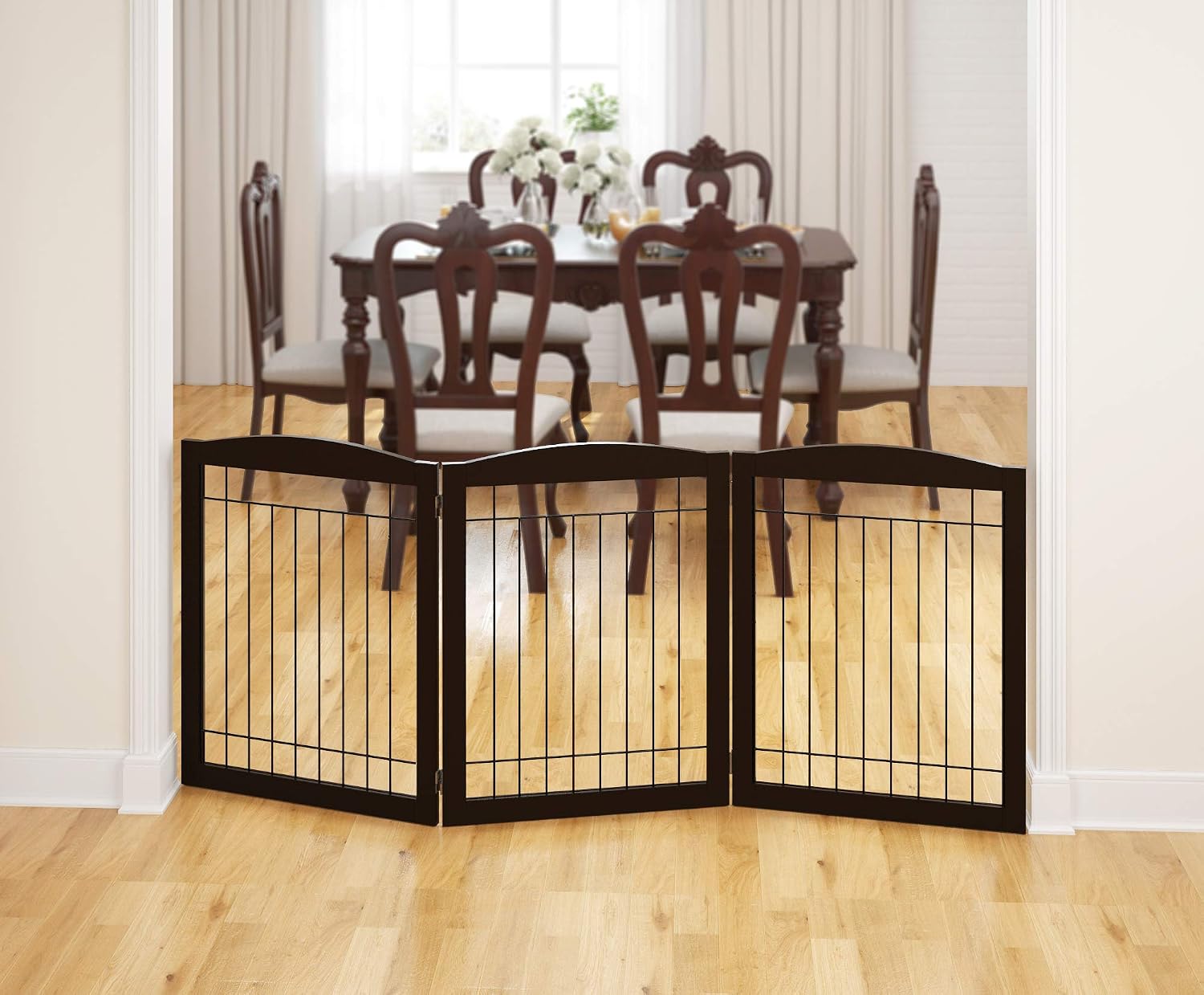 PAWLAND Extra Wide Foldable Dog gate for Doorway, Indoor, 72“ Wide, 30" H
