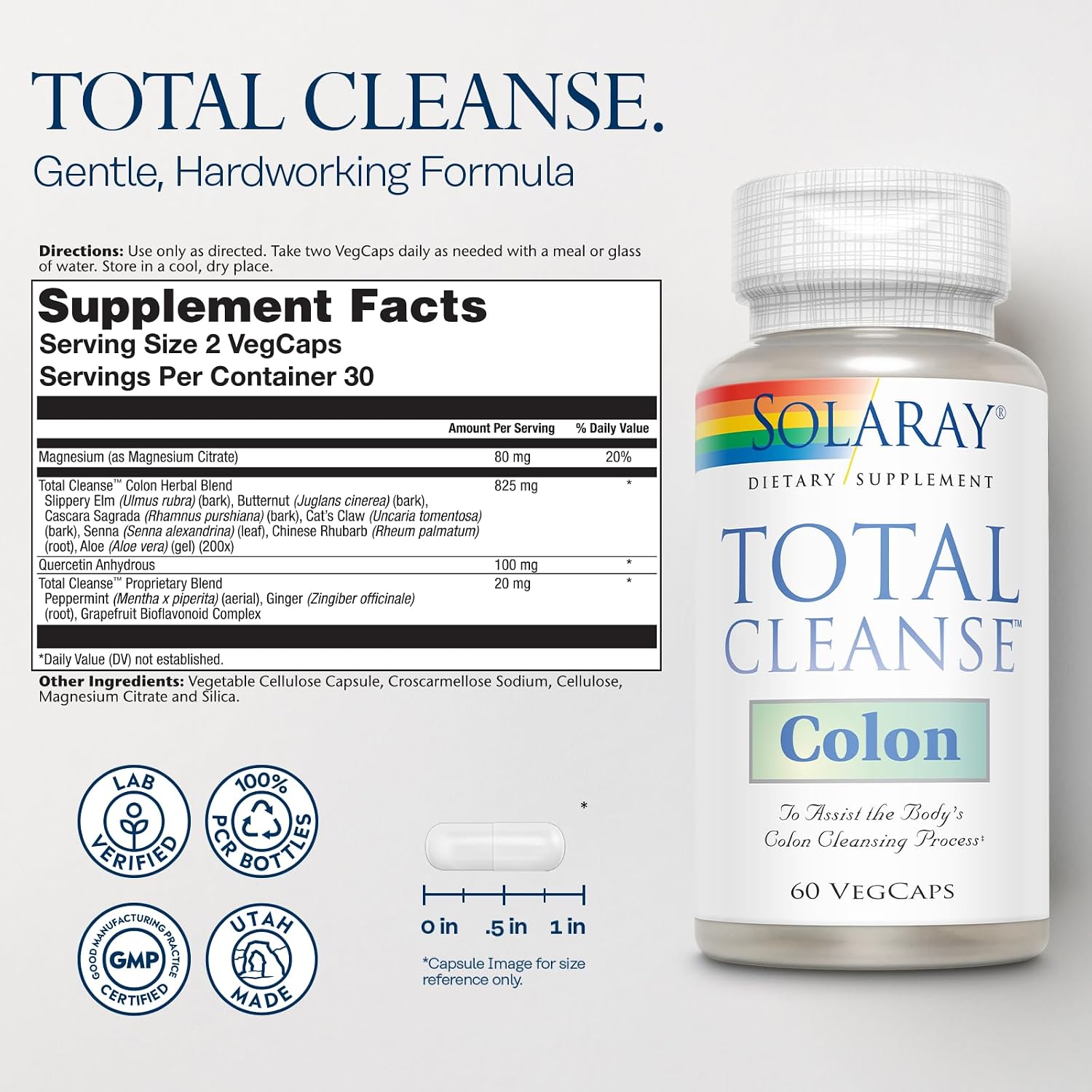 Solaray - Total Cleanse Colon, 60 capsules