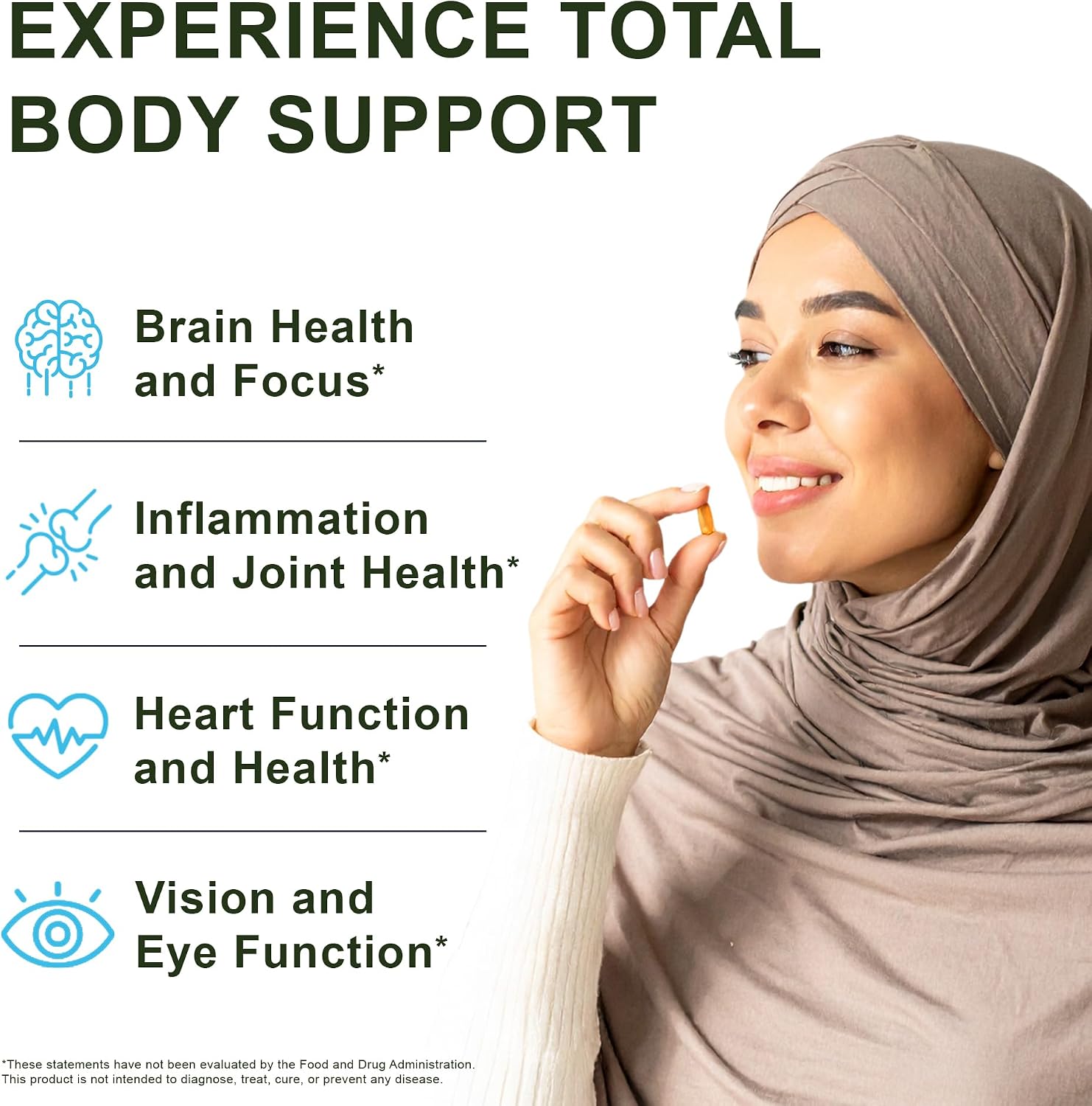 Noor Vitamins Halal Fish Oil, Halal Vitamins, Ultra Omega 3 Wild Peruvian Fish (800 mg EPA & 400 mg DHA) Heart, Brain & Joint Support