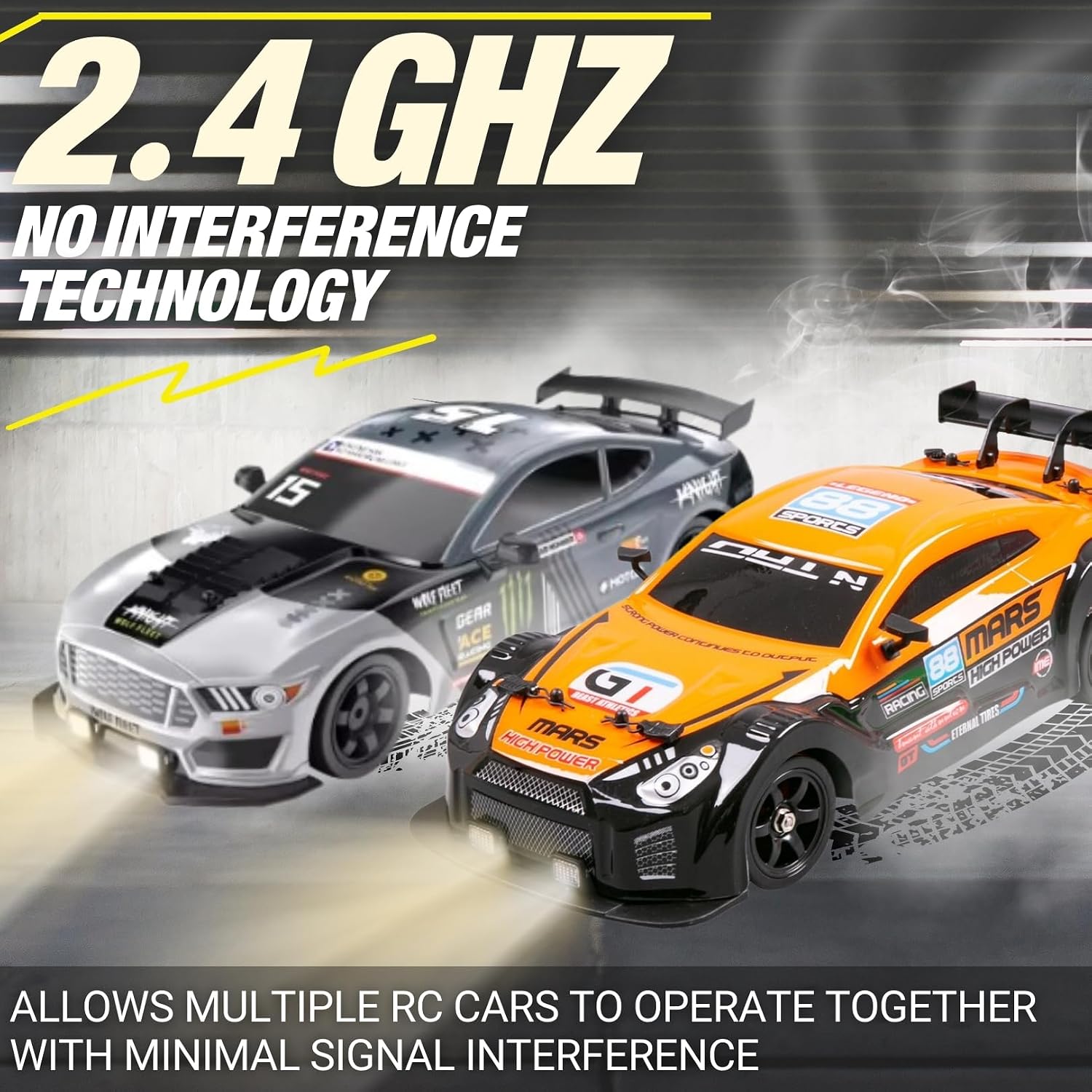 Liberty Imports RC Drift Car 1/16 2.4GHz 4WD Remote Control Sport Racing On-Road Vehicle with LED Light, Batteries and Drift Tires (Red)