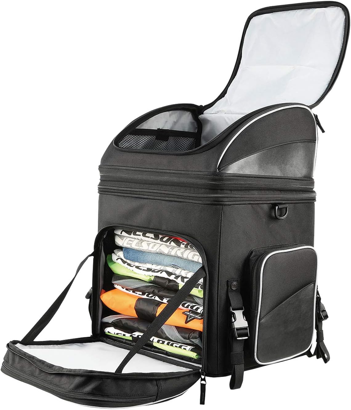 Nelson Rigg Route 1 Destination Backrest/Sissy Bar Rack Bag; Fits Harley Davidson, Indian, Yamaha & Suzuki Motorcycles