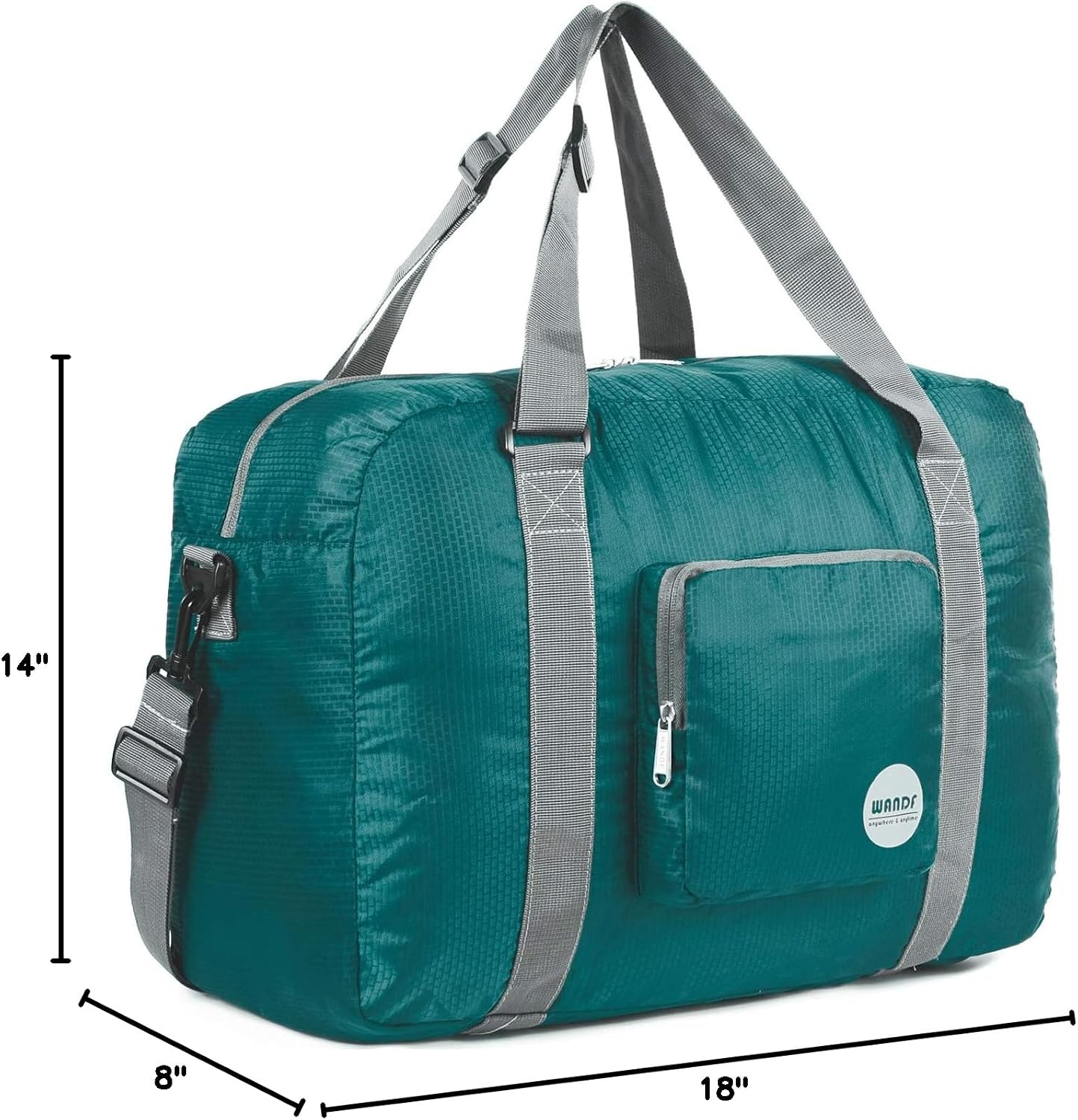 WANDF Foldable Personal Item Bag, Carry on Travel Duffle Bag | Frontier Airline Underseat Fit, 18x14x8 inches, Weekend Overnight Trips, Packable