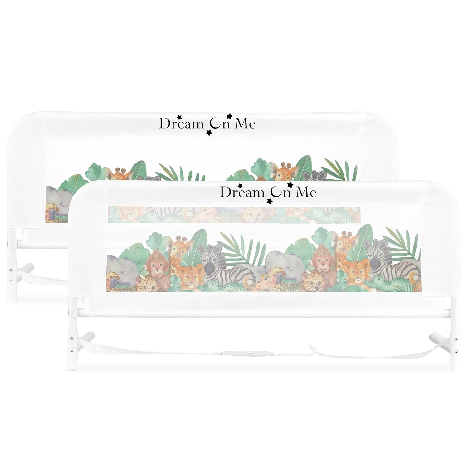 Dream On Me Lightweight Mesh Security Adjustable Bed Rail Double Pack with Breathable Mesh Fabric in White, 2 Count (Pack of 1)
