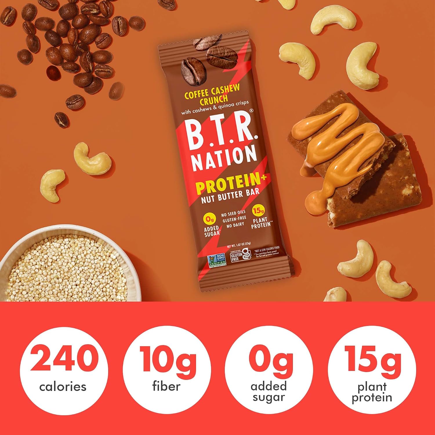 B.T.R Nation - Superfood Protein Bar Dark Chocolate - Vegan - 12 Bars