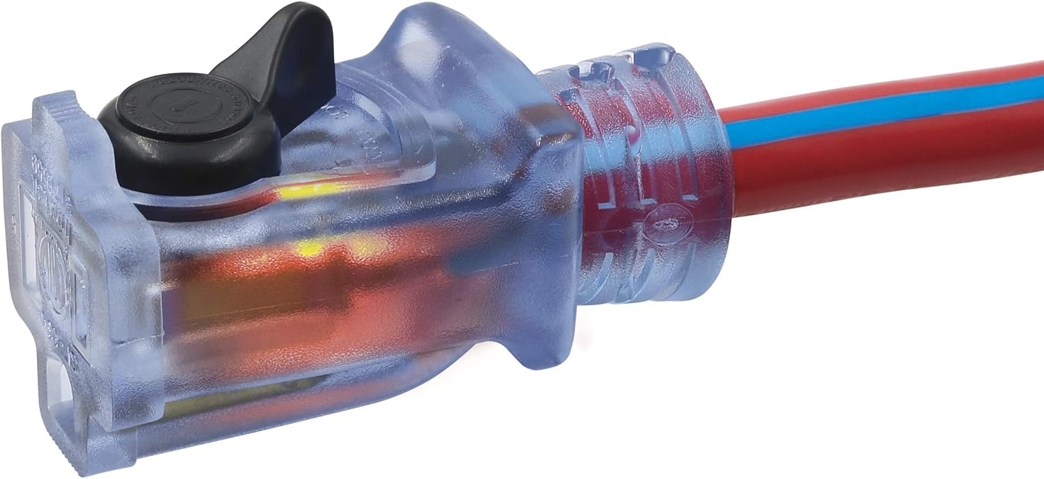 Prime KCPL507825 12/3 SJTW Locking Cord, Red and Blue, 25-Feet
