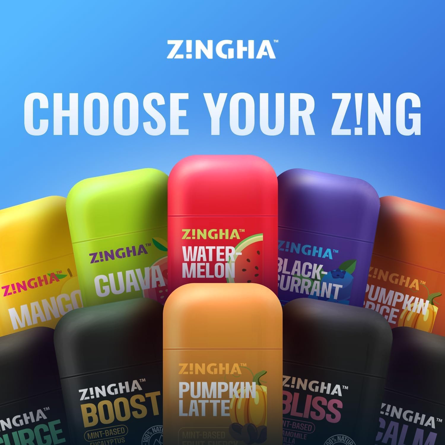 ZINGHA Nasal Stick - Instant Clear Breathing & Sinus Relief | Strong Aromatherapy Inhaler with Natural Essential Oils | Portable Mood Boost & Mental Clarity Reset