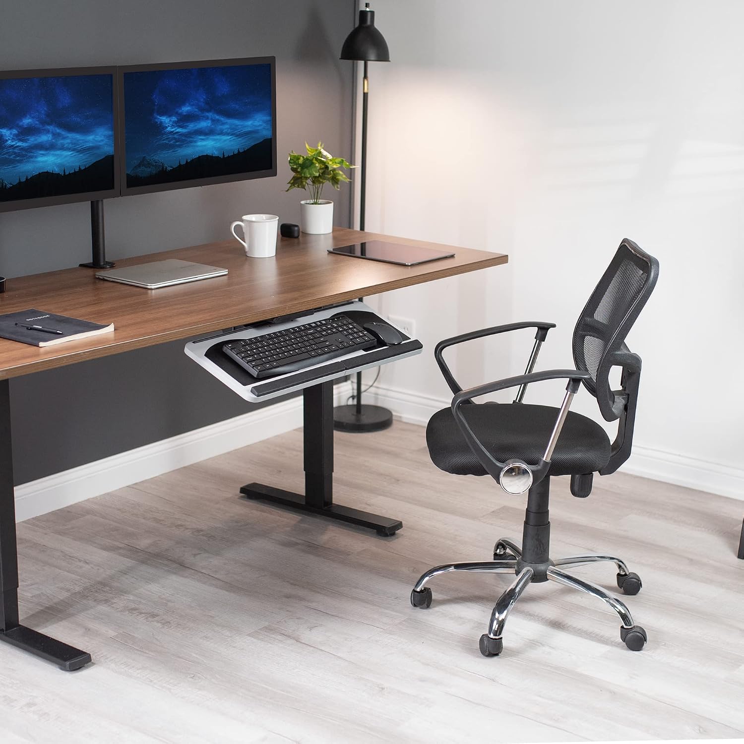 VIVO Adjustable Computer Keyboard and Mouse Platform Tray, Ergonomic Under Table Desk Mount Drawer