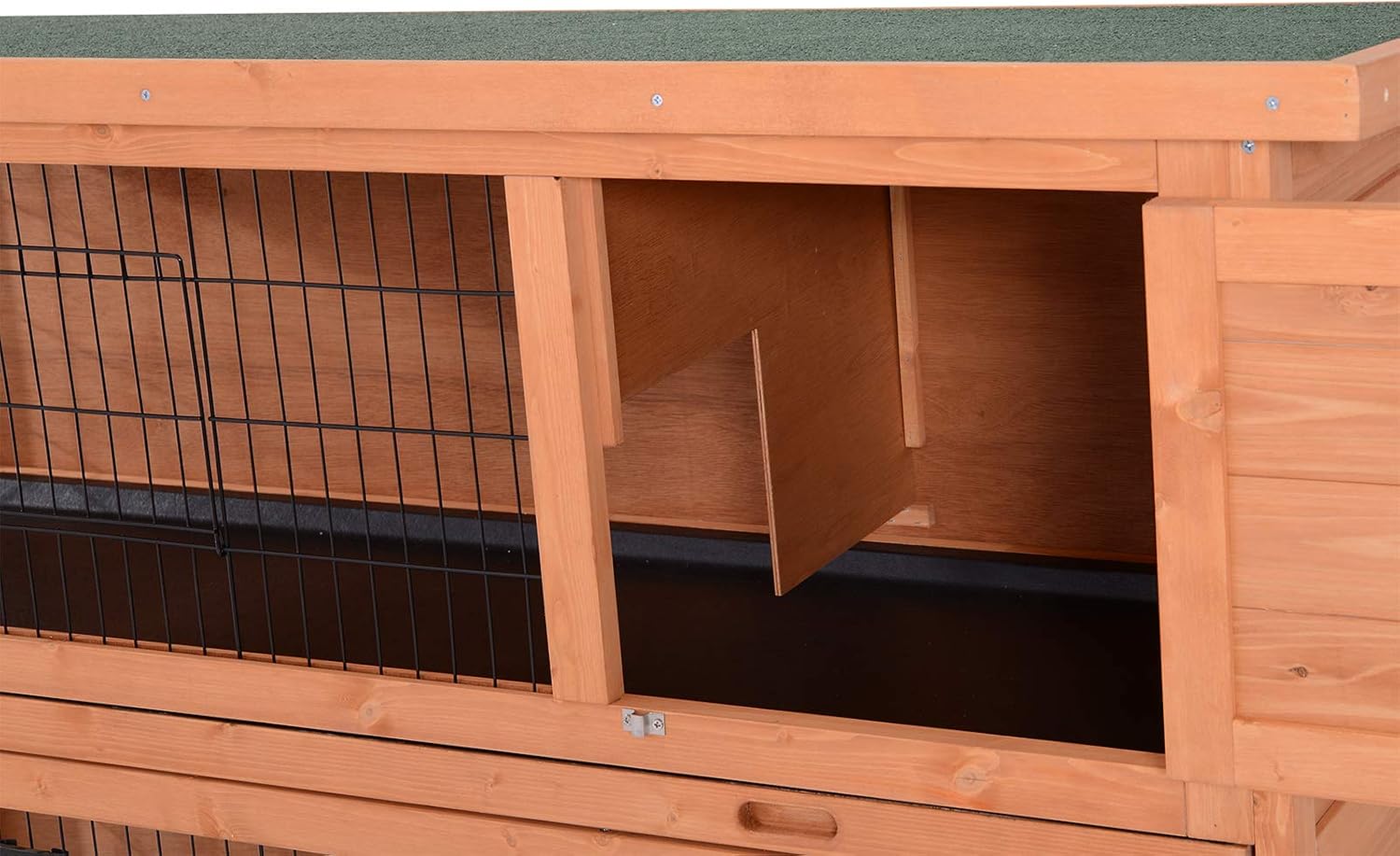 PawHut 54" 2-Story Large Rabbit Hutch Bunny Cage Wooden Pet House Small Animal Habitat with Lockable Doors, No Leak Tray and waterproof Roof for Outdoor/Indoor Orange | Wooden Pet House, Small Animal Habitat, No Leak Tray, Waterproof Roof, for Chickens D…