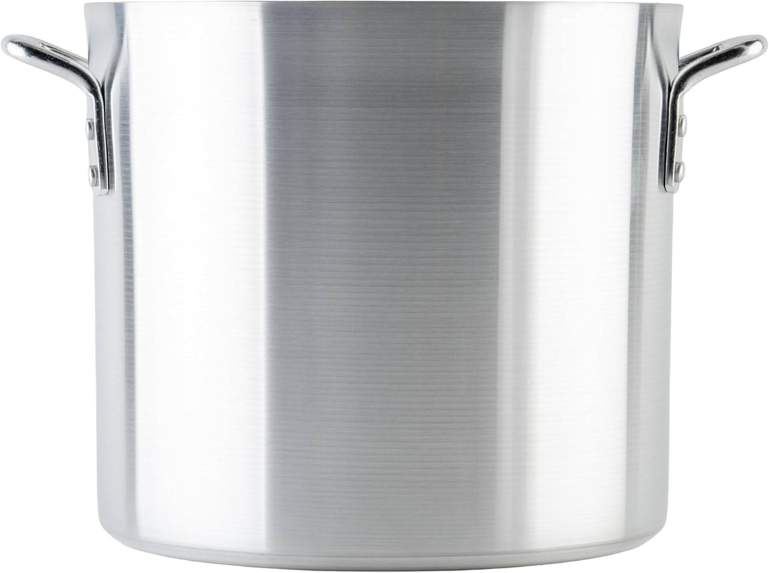 Winco 20 qt Aluminum Heavy-Duty Stock Pot | Thick walls, Riveted handles, Wide base, Great for Stocks, Soups, Pasta and Batch Cooking