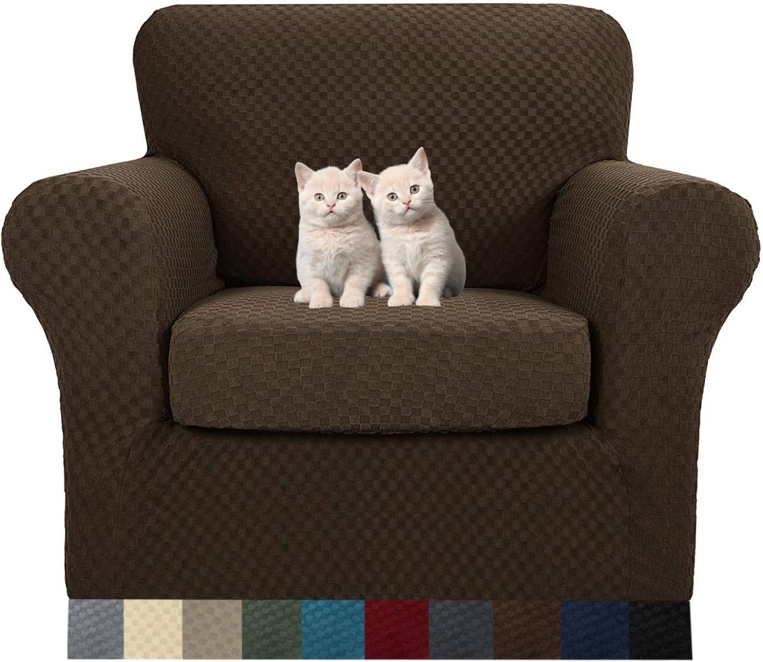 MAXIJIN Latest Recliner Slipcovers for Living Room 4 Pieces Stretch Jacquard Recliner Chair Cover Soft Fitted Recliner Protector with Elastic Bottom