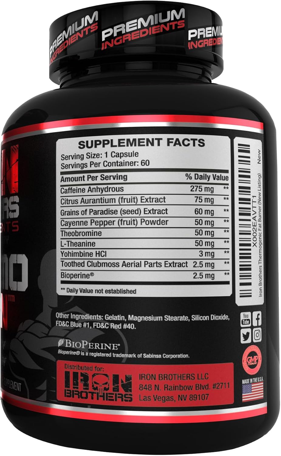 Iron Brothers Thermo Burn Hardcore Fat Burner – High Stim Thermogenic with Yohimbine HCl