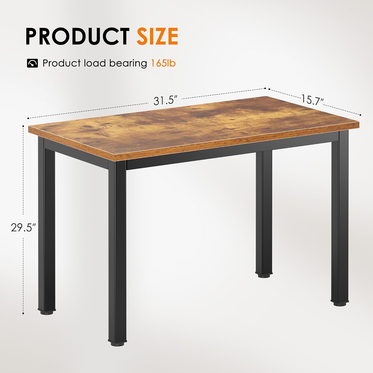 DlandHome 47 inches Medium Computer Desk for Bedroom, Retro