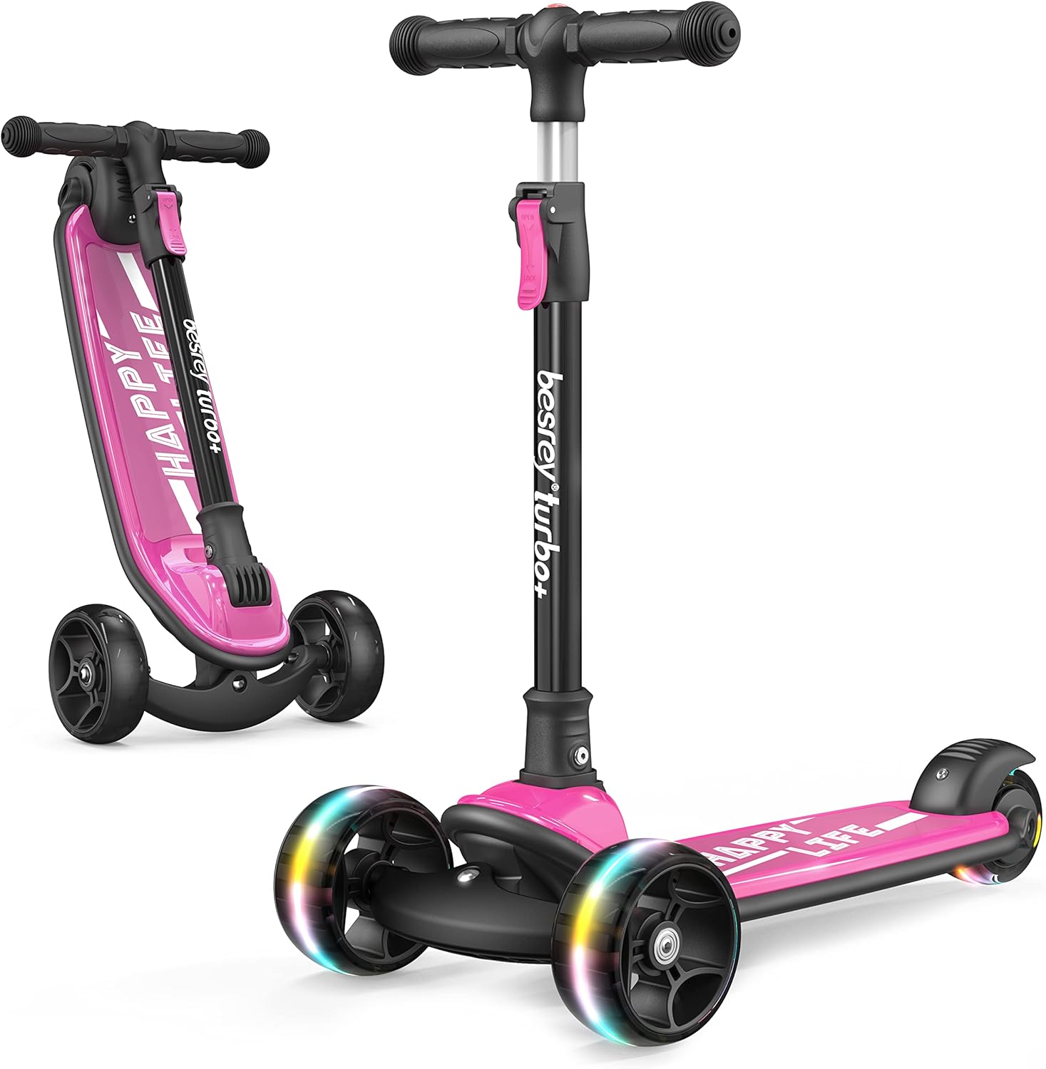 besrey 3 Wheel Scooter for Kids Ages 3-10 with 4 Adjustable Height