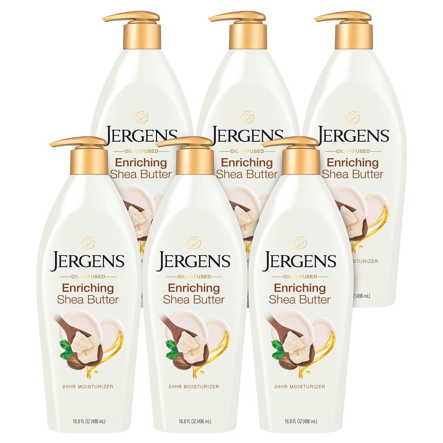 Jergens Shea Butter Body Lotion, Deep Moisturizer for Dry Skin, 26.5 fl oz | Enriching Hand and Body Lotion, Vitamin E, Extremely Dry Skin Relief, 2.5X More Radiant Skin, Deep Conditioning